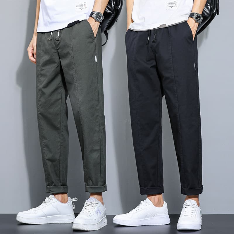 Men's Casual Pants Loose Straight Leg Trousers Autumn Work Pants Korean Style