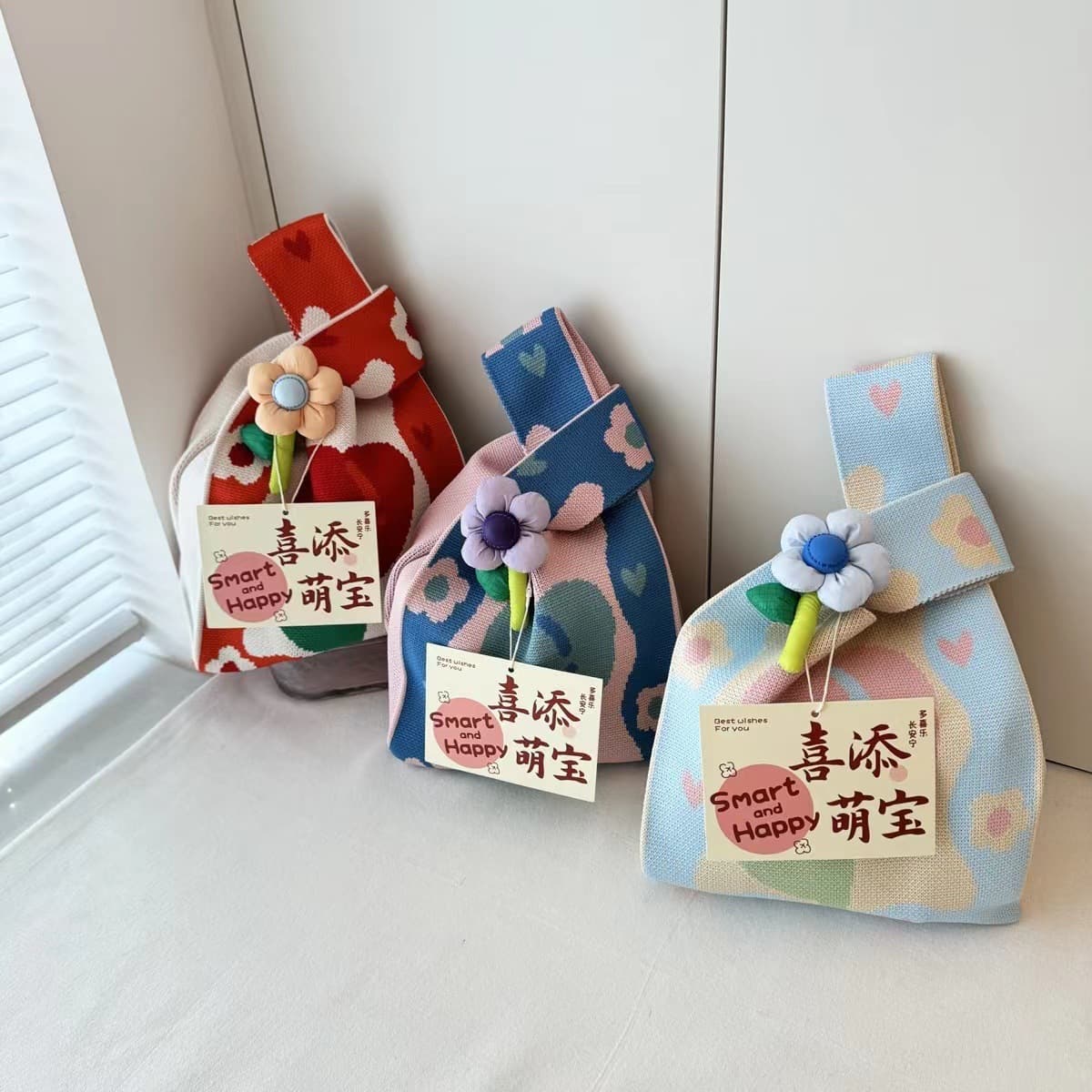 Full Set Thickened Knitted Gift Bag Handbag Gift Bag Knitted Bag Woven Bag Women's Bag