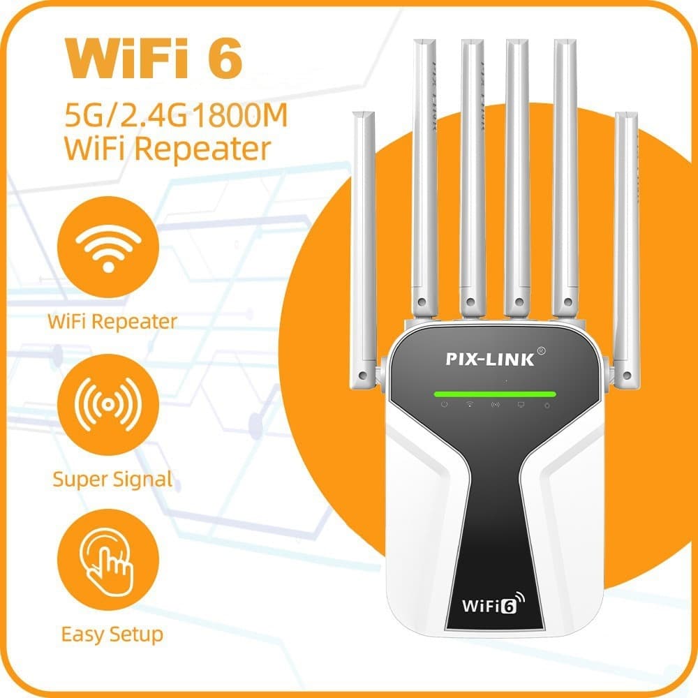 1800M Wireless Network Repeater WiFi Signal Amplifier 6 Antenna Booster Extender