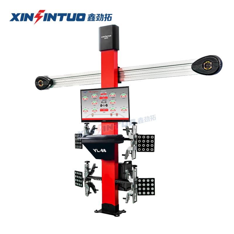 Automotive 3D Four-Wheel Aligner Single Screen Four-Post Scissor Lift Machine Auto Repair Equipment Free Upgrade E18