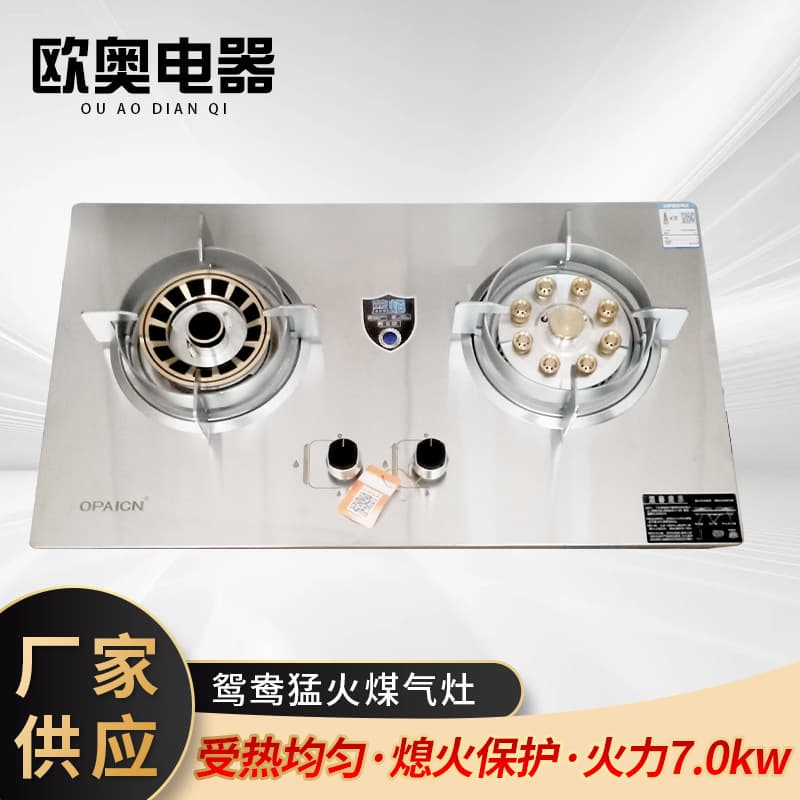Home Use Double Burner Gas Stove High Fire Explosion-Proof Glass Liquefied Natural Gas Built-In Stove