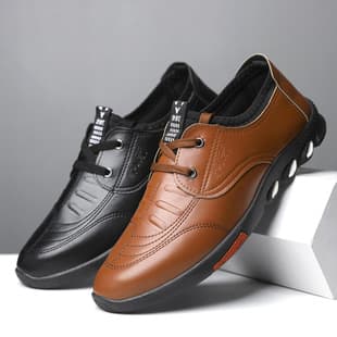 Dropshipping 2024 Spring New Men's Dad Comfortable Lightweight Breathable Non-slip Casual Business Leather Shoes