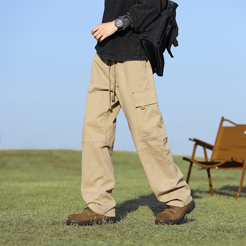 Casual Pants for Men, New Spring/Autumn Trendy Brand Large Size Loose American Workwear Trousers, Men's Versatile Elastic Waist Long Pants