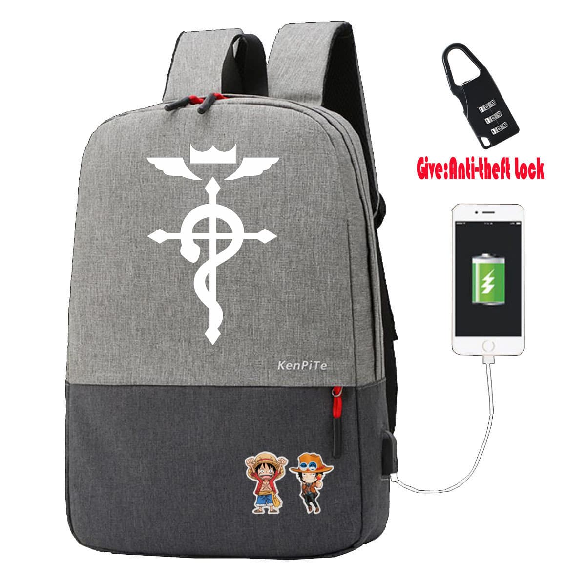 Fullmetal Alchemist Anime Backpack for Men and Women, Youth School Bag, Dropshipping