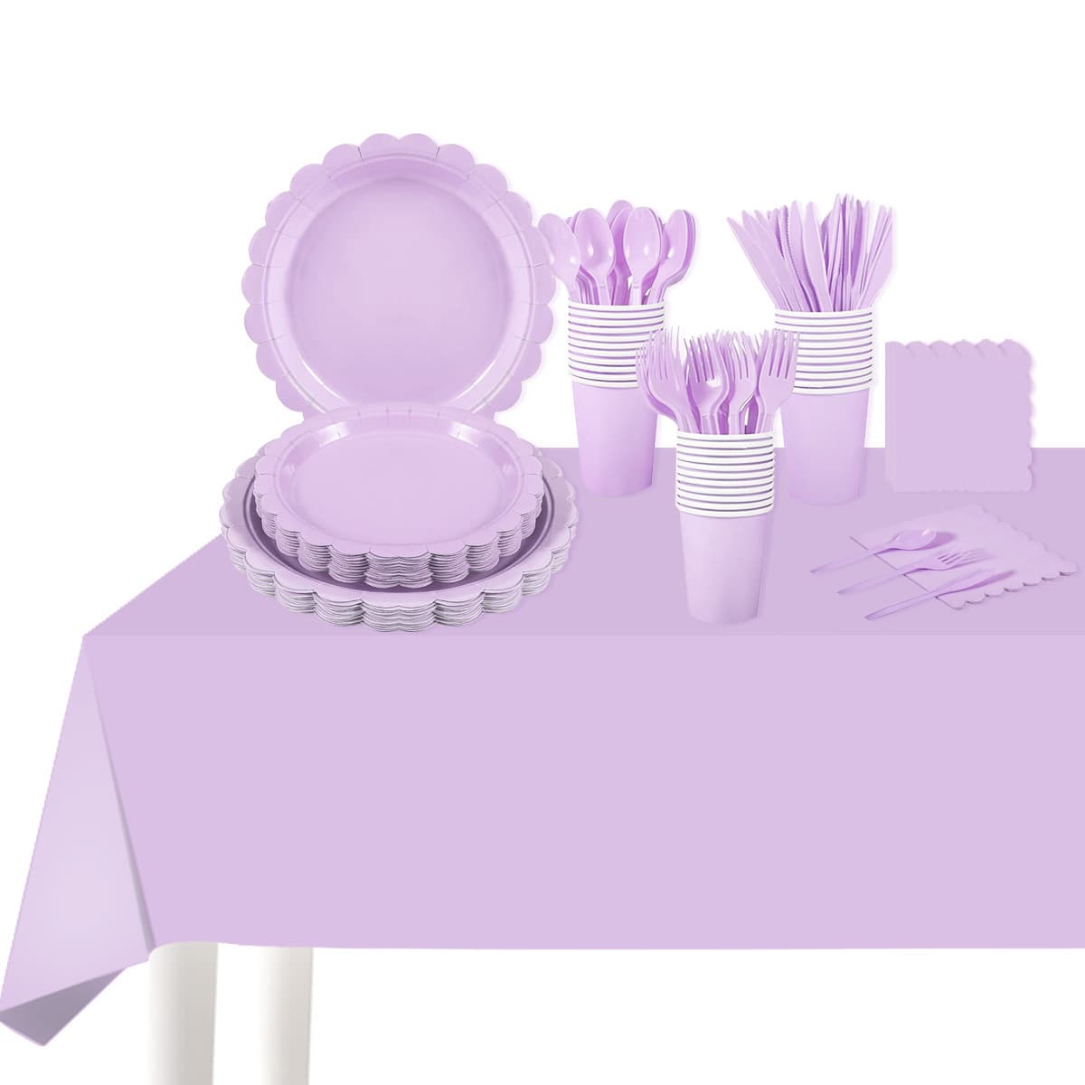 Disposable Plastic-Free Paper Plates and Cups, Solid Color Paper Plate Set, Simple Paper Products for Picnic, Party, and Home Use, Wholesale Paper Plates