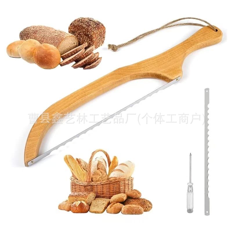 Creative Wooden Bread Saw Wooden Bread Cutter Bread Cutting Utensils Wooden Kitchen Bread Slice Saw