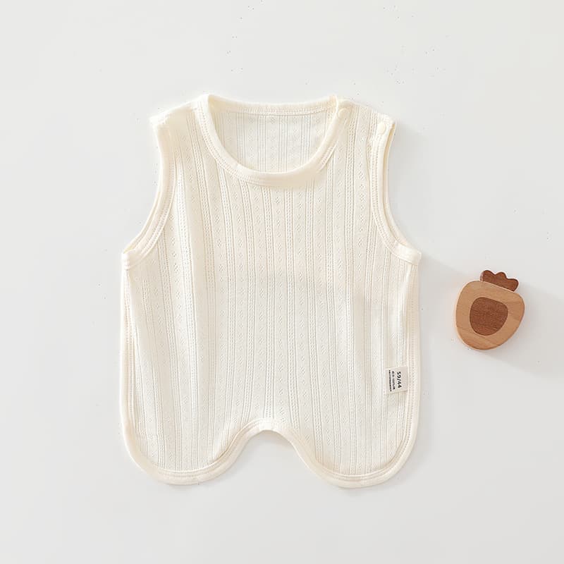 Summer Baby Bib A-Class Pure Cotton Sleeveless Vest Thin One-Piece Baby Belly Protector Newborn Half-Back Shirt