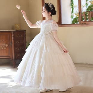 Girls' Exquisite Gown Luxury High-End Birthday Princess Dress Children's Host Flower Girl Wedding Piano Performance Outfit