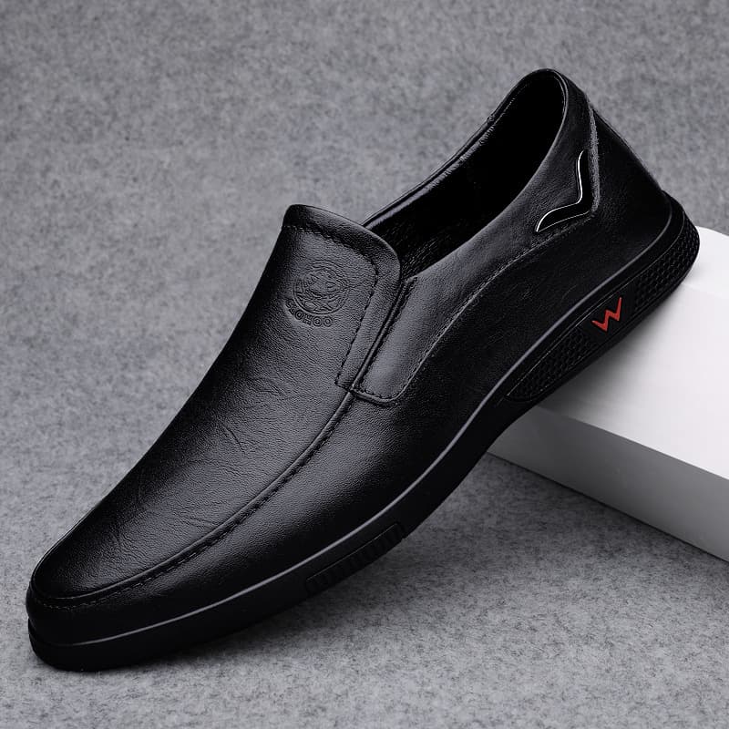 Cross-border Large Size Business Casual Leather Shoes for Men, Flat Driving Shoes, Loafers, Four-Season Slip-Ons, Moccasins, Cowhide Men's Shoes
