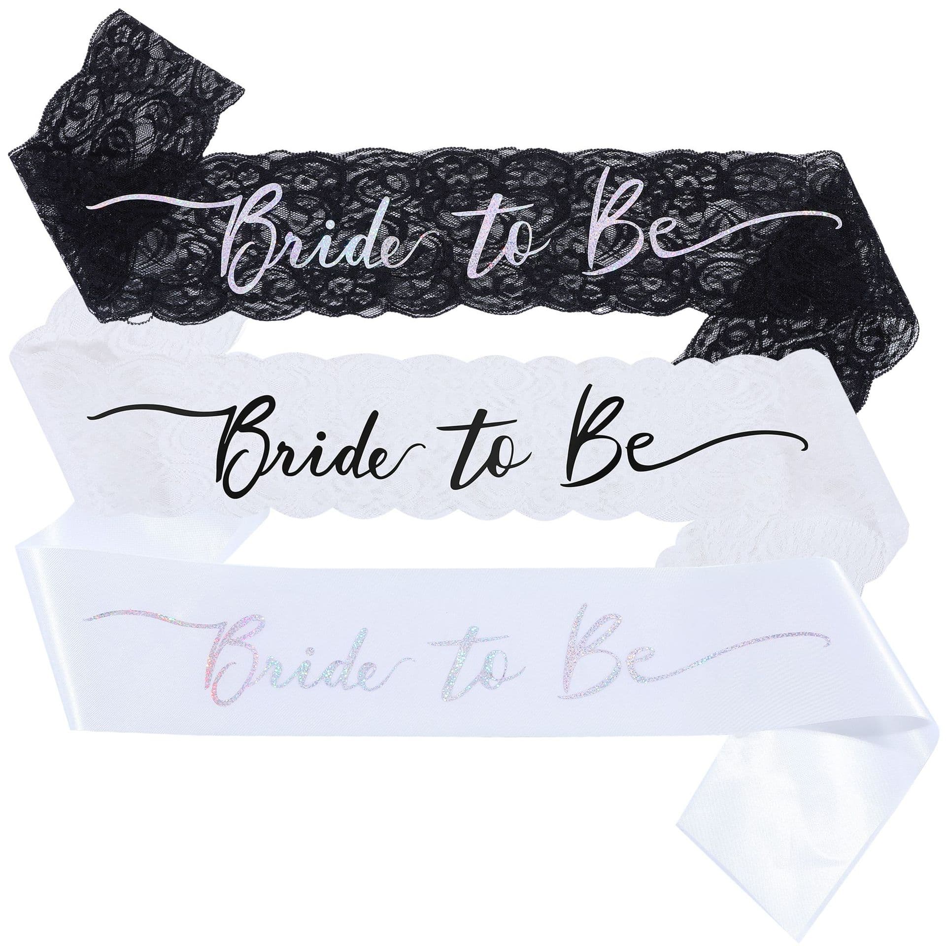 Cross-border bride lace bronzing bride tobe shoulder strap etiquette belt bachelor party fashion snowflake laser ribbon