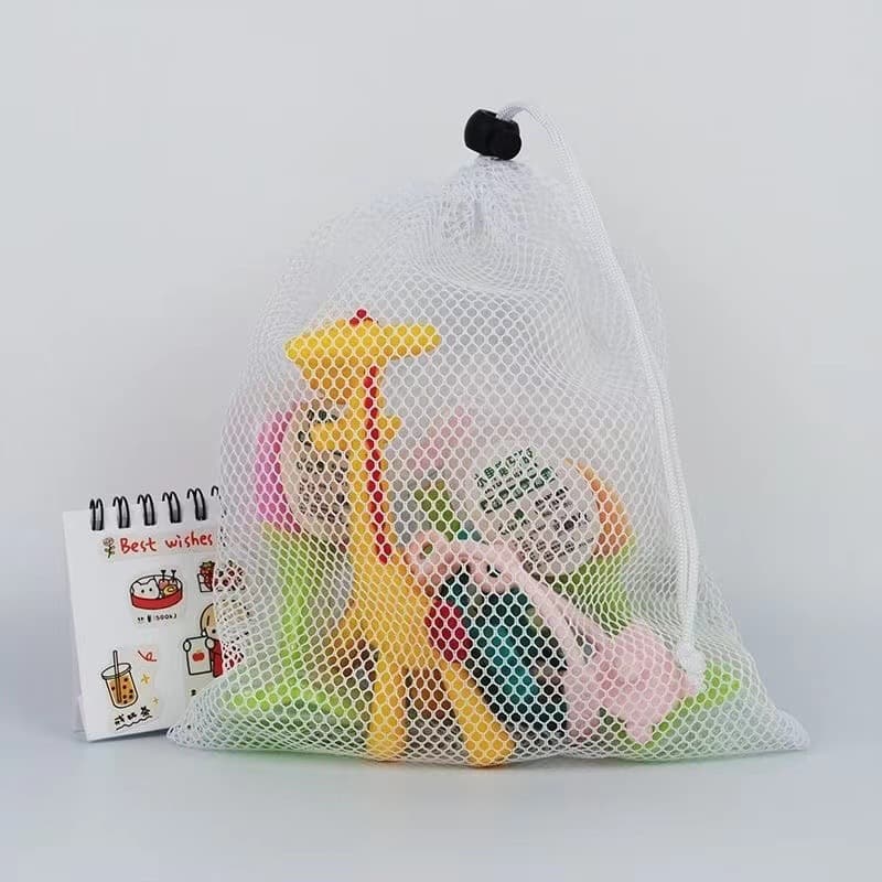 Packaging bags, polyester drawstring mesh bags in stock, white mesh bags, fabric storage bags wholesale.