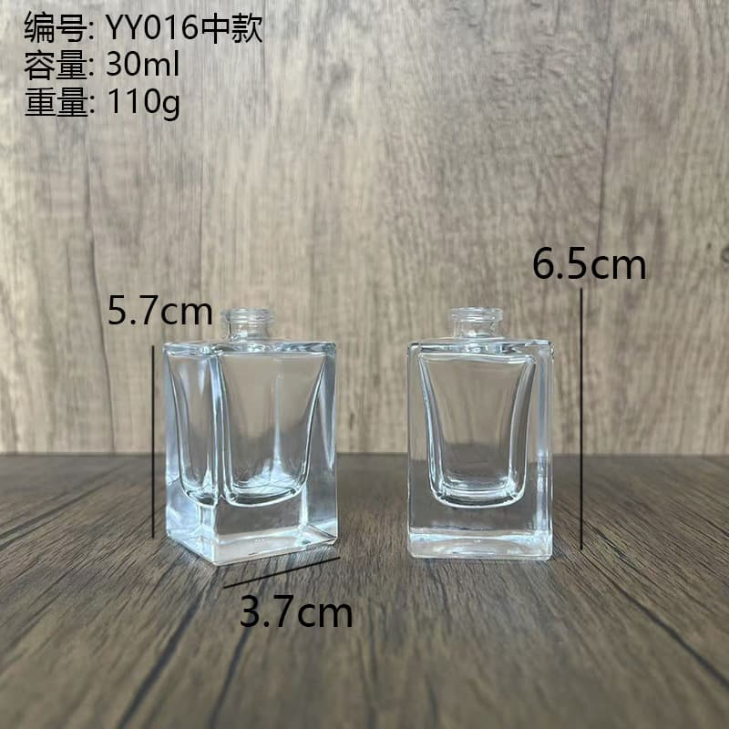 In Stock 30ml/50ml/100ml Snap-on YY016 Square Premium Glass Bottle with Pump, Convenient Refillable Empty Bottle