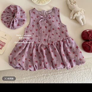 Girls Floral Dress Summer New Little Girl Sweet Princess Dress Sleeveless Vest Dress Baby Girl Dress
