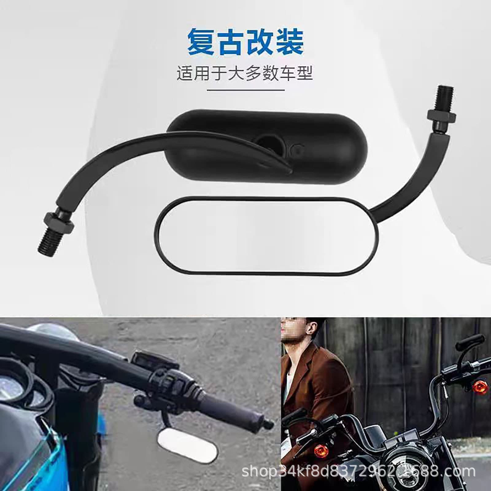 Harley motorcycle universal aluminum modified rearview mirror retro cool black electroplated reflector reversing mirror
