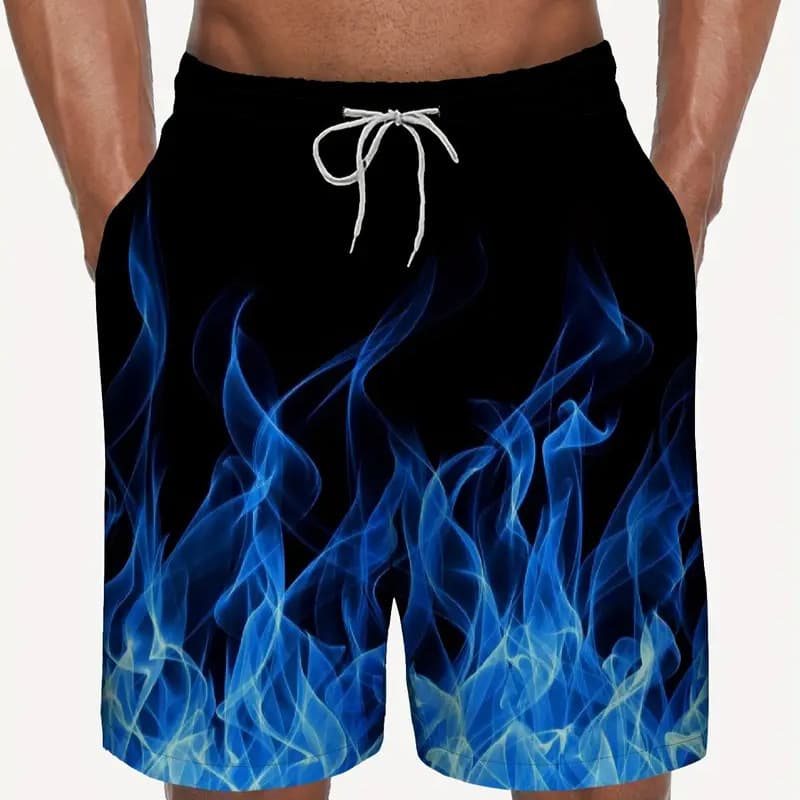 Men's Casual Printed Slightly Elastic Straight Leg Sports Shorts - Cross-border In-stock Fashion Casual Printed Source Factory