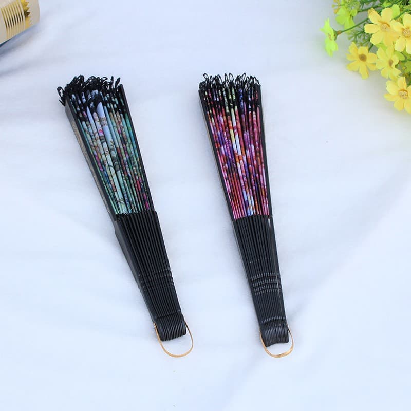 Black Dance Fan Vintage Lace Spanish Korean Style Factory Direct Chinese Fan Lace Stock Folding Fan for Women