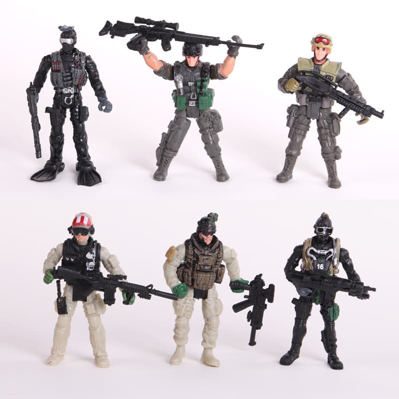 Kids Birthday Cake Topper Special Forces Boy Soldier Camouflage Military Figure Decoration Baking Accessory