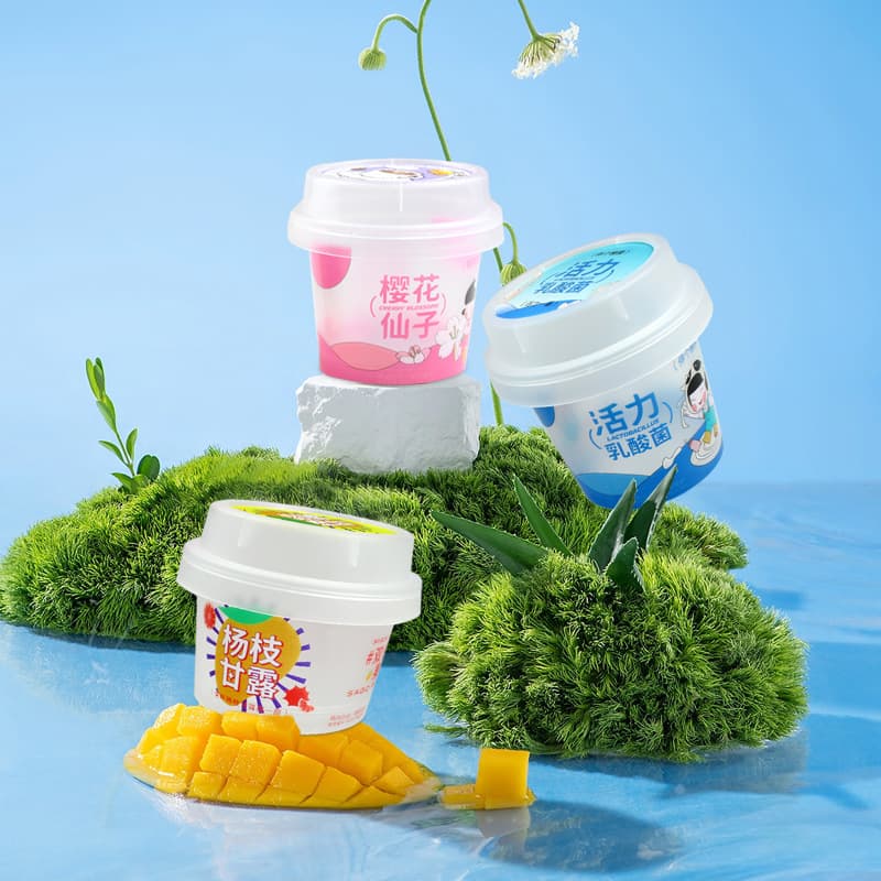 Heyi Packaging Plastic Pudding Yogurt Cup, Disposable Frosted Mousse Cup with Lid, Customizable