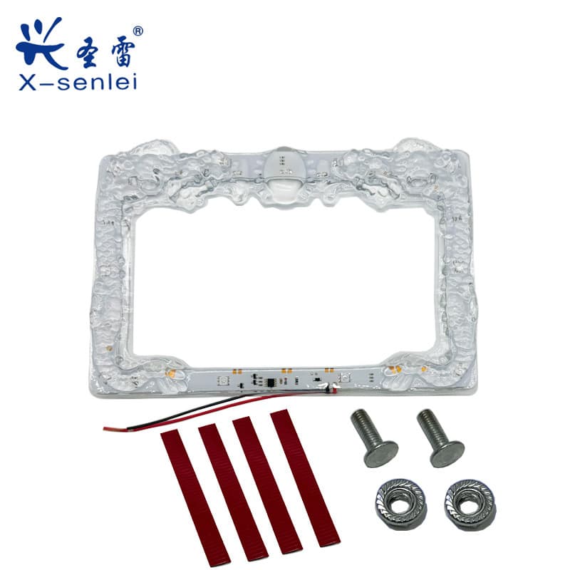 Motorcycle modified taillight colorful license plate ghost fire pedal plate frame decorative light waterproof flash brake light discoloration