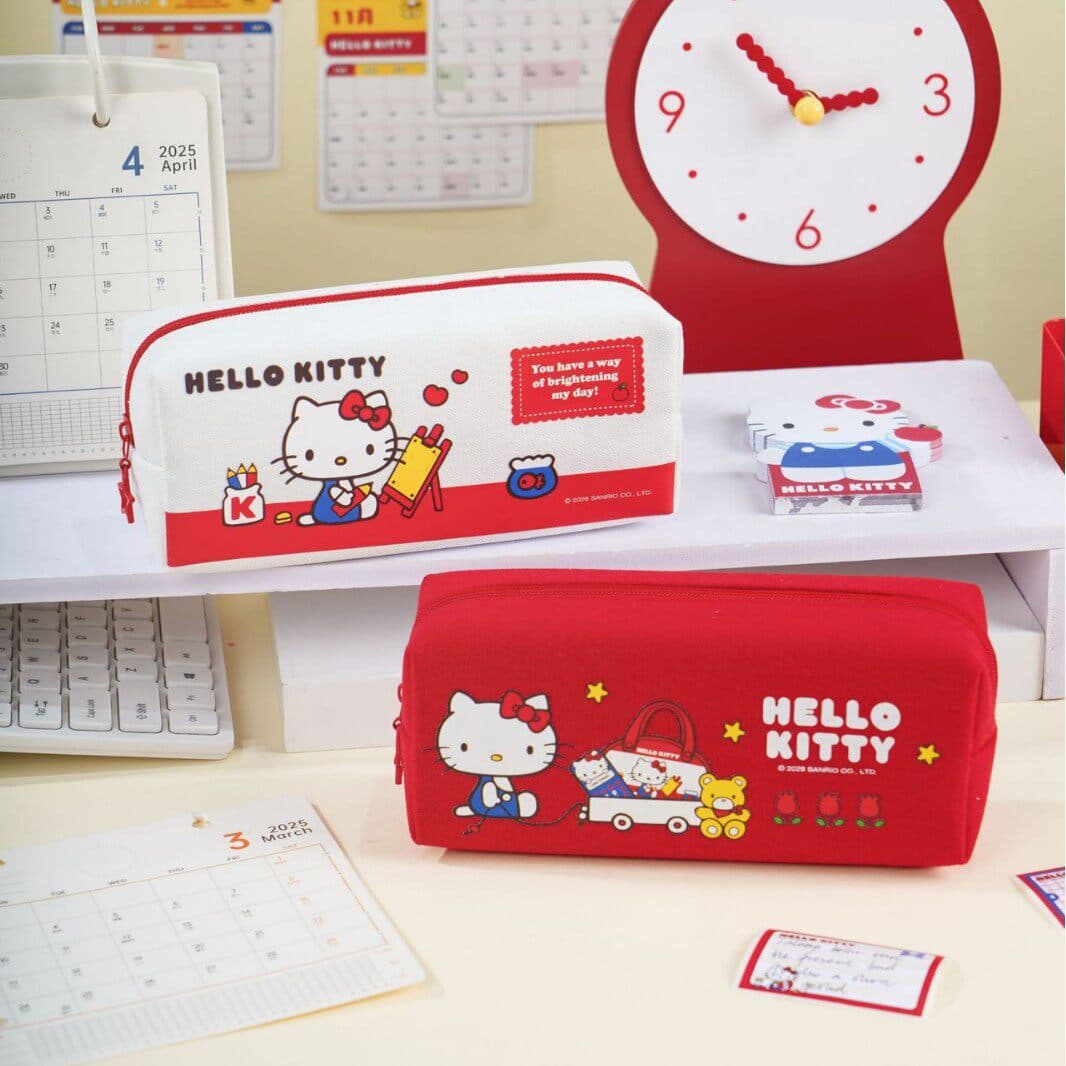 Genuine Hello Kitty pencil bag with high-looking cartoon cute student portable pencil case large capacity pencil case storage bag