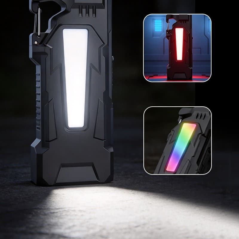 Cross-border new side light poly-pan RGB colorful long-lasting keychain mini purple detection light convenient clip-on lamp