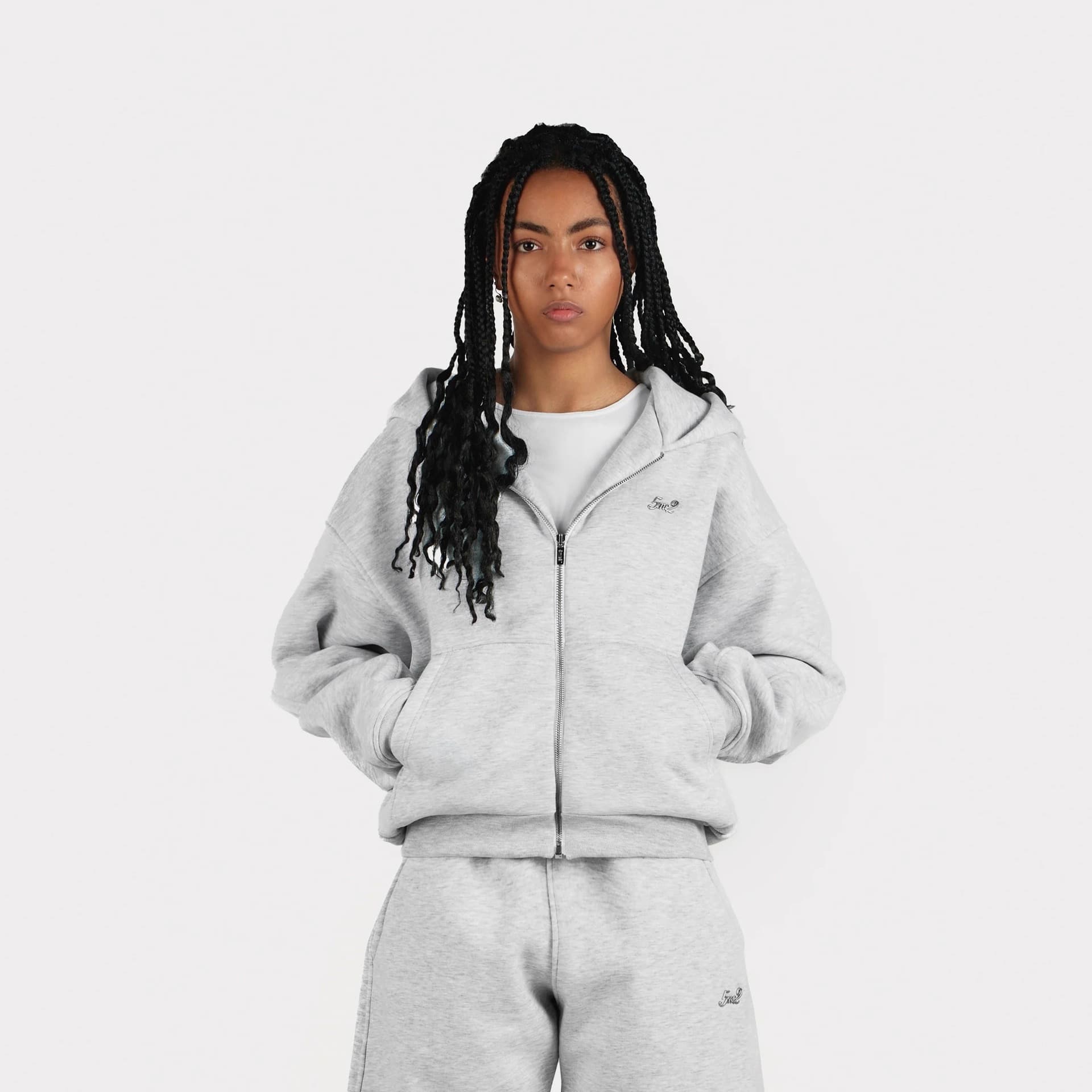 2025 European and American cross-border casual simple couple fashion hoodie solid color personalized label printed sweatshirt and sweatpants