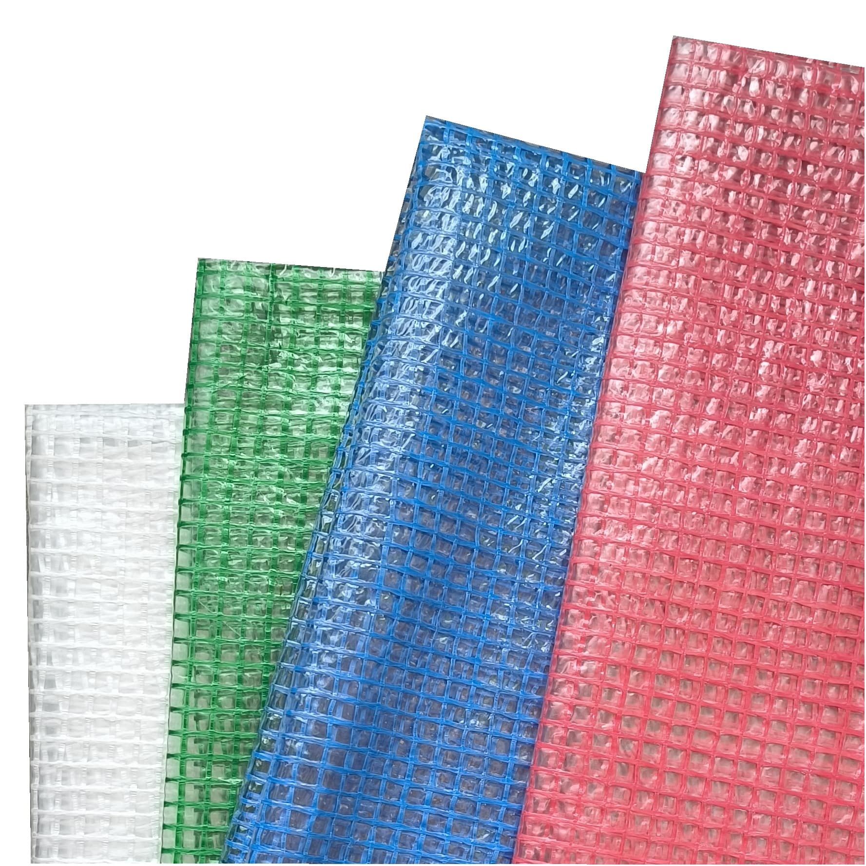 PE mesh fabric in green, white, blue, red, polyethylene laminated net cloth 90-140g, 3*3 for greenhouse, scaffolding use
