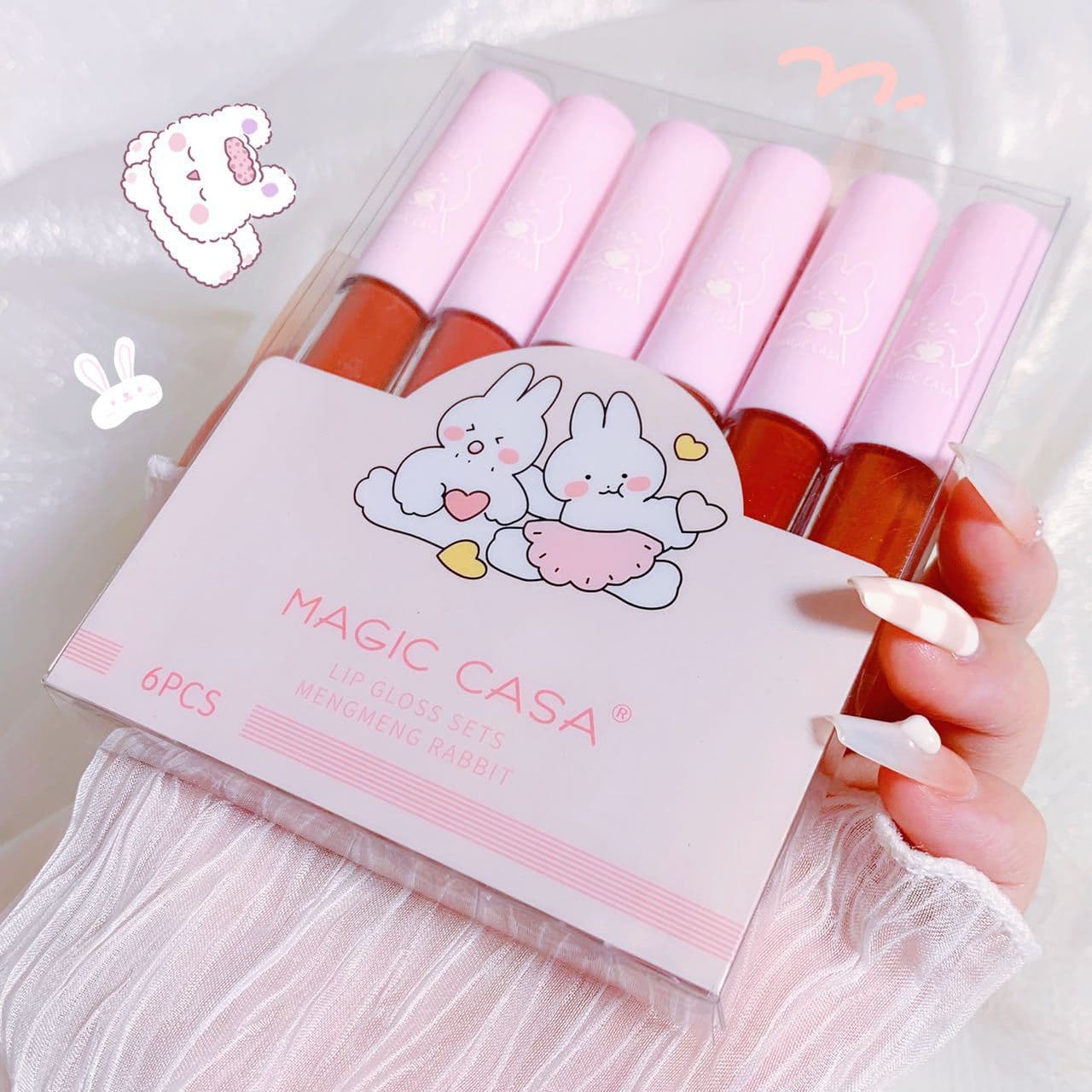 Magic Casa Bunny Lip Gloss Set Lip Mud Lipstick Matte Long-Lasting Color Not Easy to Transfer Lip Gloss Cross-Border E-Commerce