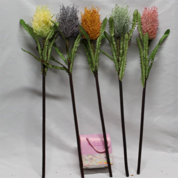 Artificial Lucky Buddha Hand King Protea, Living Room Floor Plastic Silk Flower Pineapple Fake Home Decor Ornament