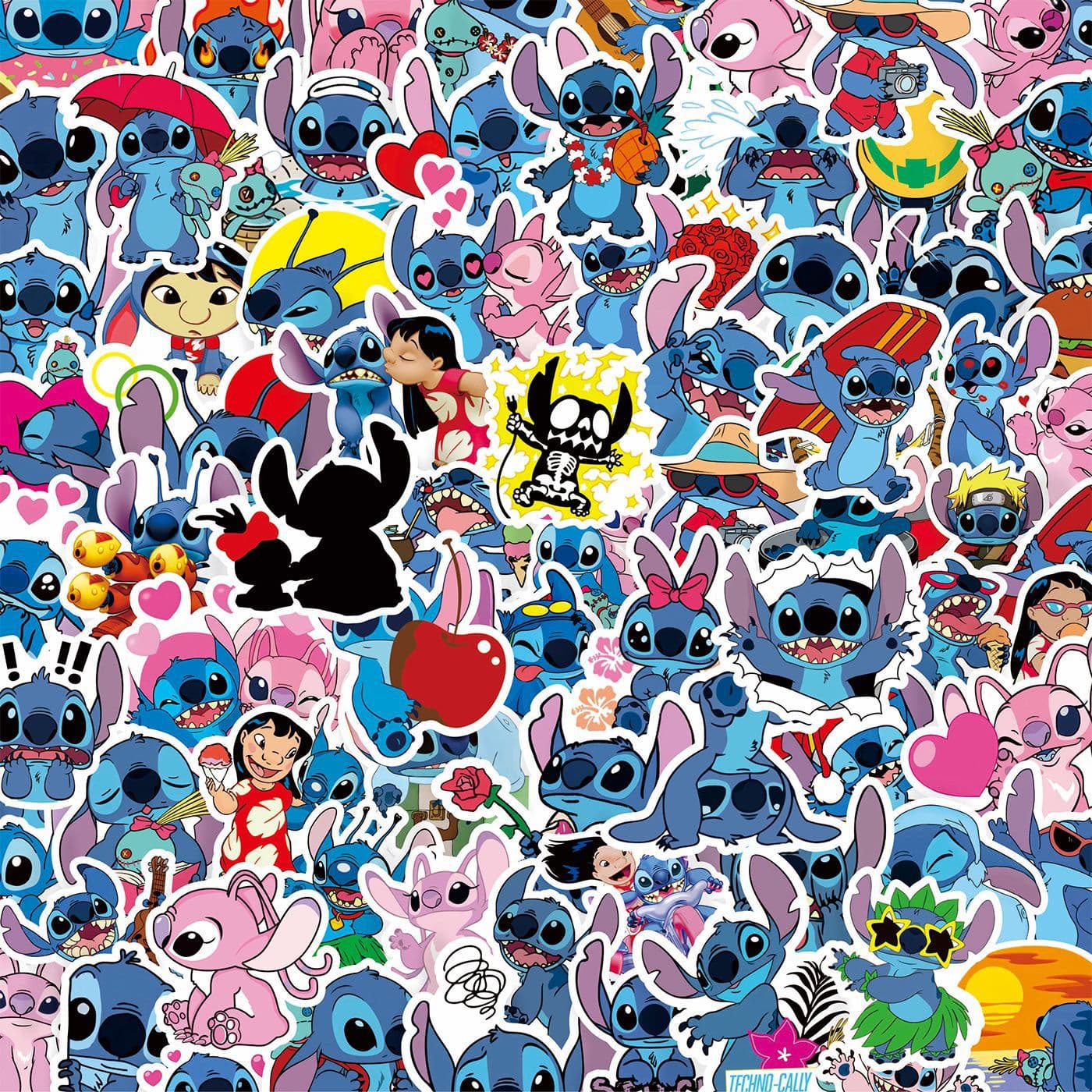 100pcs Stitch Stickers Cartoon Cute Decals DIY Notebook Phone Case Scrapbook Decoration Stickers