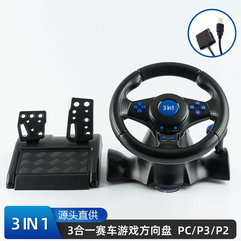 Racing Game Steering Wheel Controller for Xbox360/PS2/PS3/PC USB Racing Wheel Controller