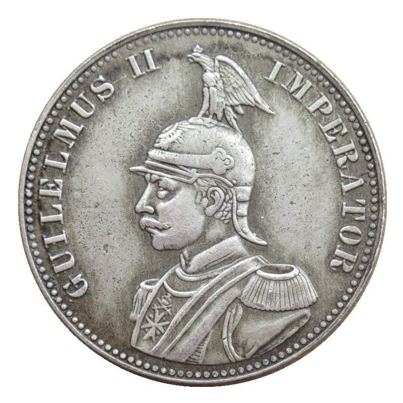 German 2 rubles 1891 copper silver-plated replica commemorative coin foreign coins antique metal crafts