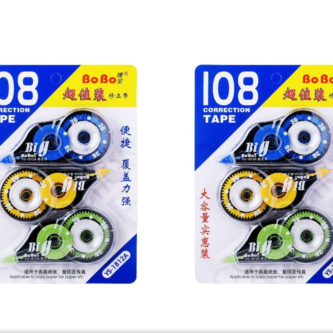 Correction Tape Three-in-One Eco-Friendly Office Student Stationery Supplies Large-Capacity Affordable Pack Factory Wholesale