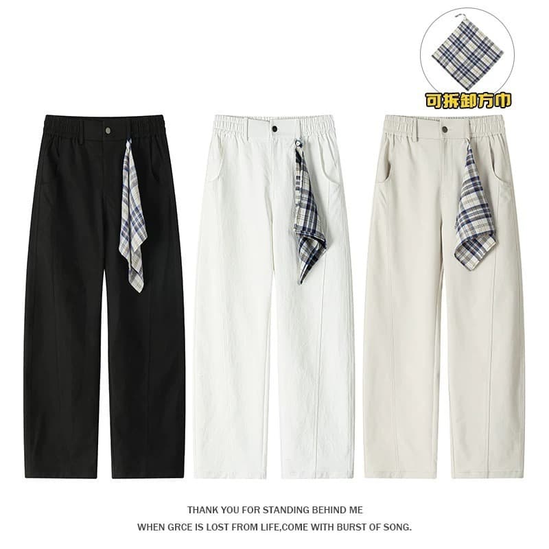 Cross-Border 2026 Deconstructed Bandana Curve Cargo Pants Men's Streetwear Couple Loose Wide Leg High Street Versatile Sports Pants
