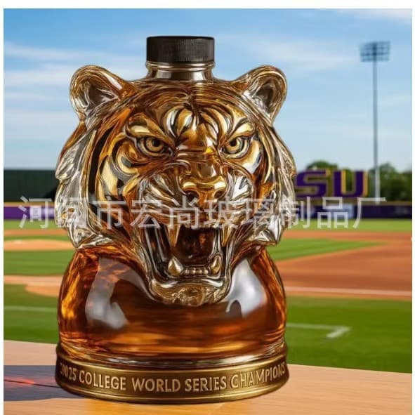 Cross-border lion head glass wine bottle, creative wine bottle, interesting whiskey bottle, special-shaped wine bottle, bubble wine bottle processing