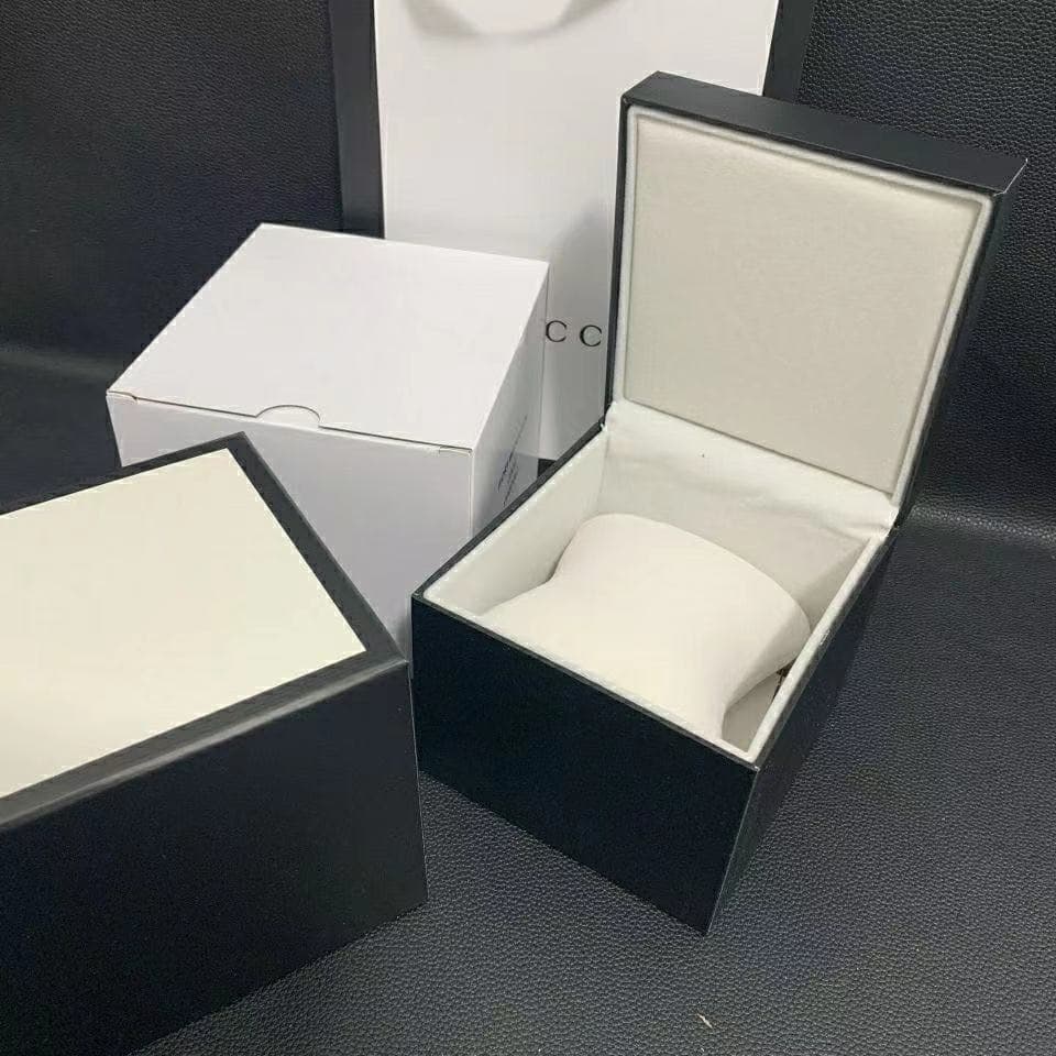 New White Luxury Watch Box with GUCCI Style Accessories, Original Packaging Box Storage Box, Full Set for Shipping