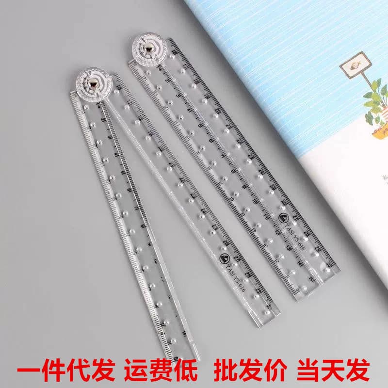 Creative Stationery Folding Ruler, Black and White Minimalist Straight Ruler, Graphic Folding Ruler, Student Learning Supplies Set Ruler, Wholesale in Stock