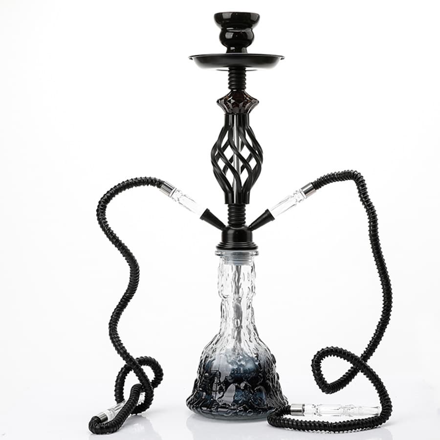 Factory Direct New Arabic Hookah In Stock Double Hose Medium Twist Ball Hookah Glass Smoking Set Complete