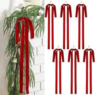 Velvet Bow Decoration Christmas Festive Atmosphere Hanging Ornament Flocking Multi-Style Bow Home Decoration