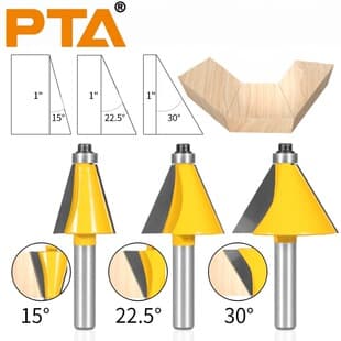 8mm Shank Bevel Edge Chamfer Router Bit Woodworking Milling Cutter for Trim Router Carbide Alloy