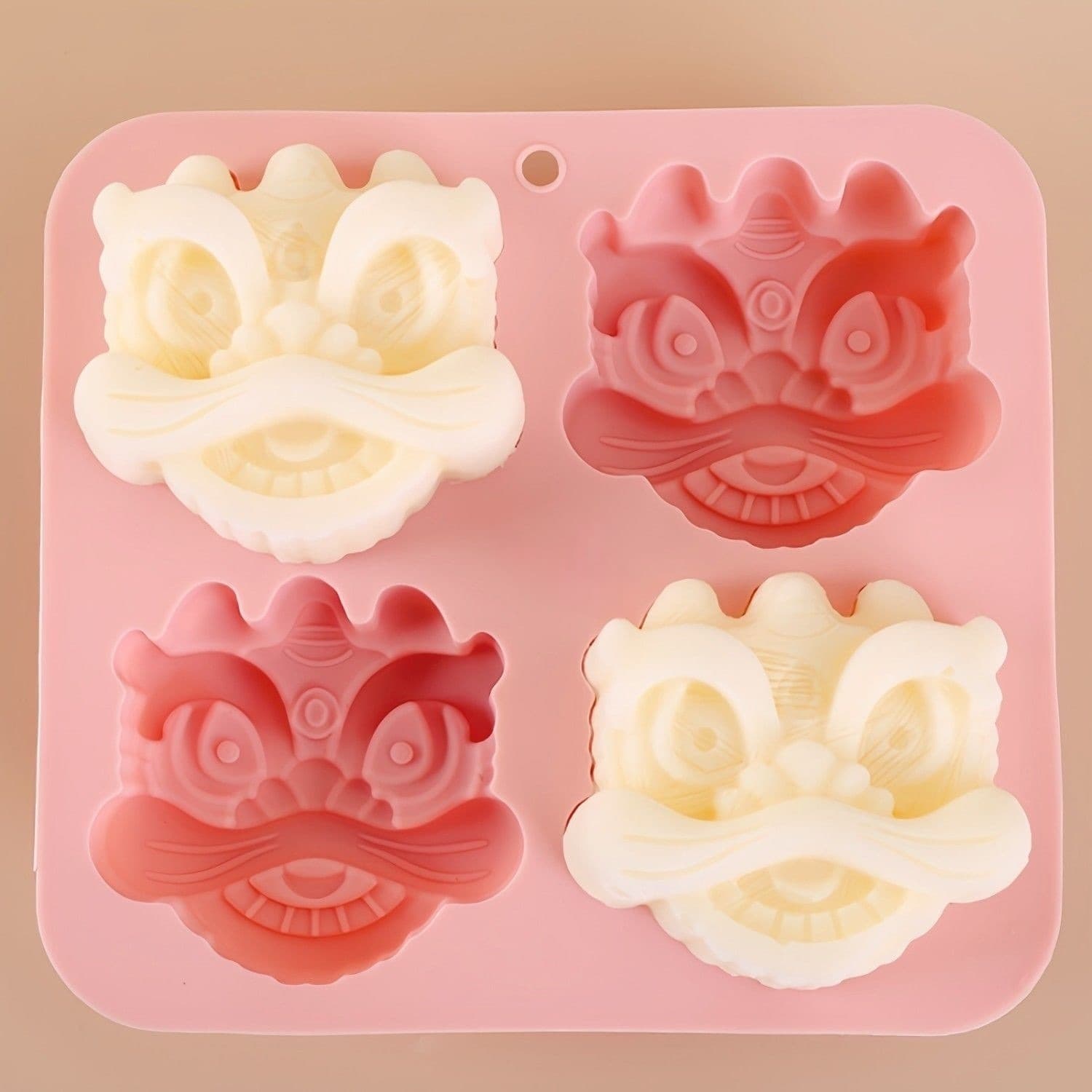 4 consecutive lion awakening plaster molds silicone jelly mousse white jelly milk jelly bowl cake shaped lion dance aromatherapy mold