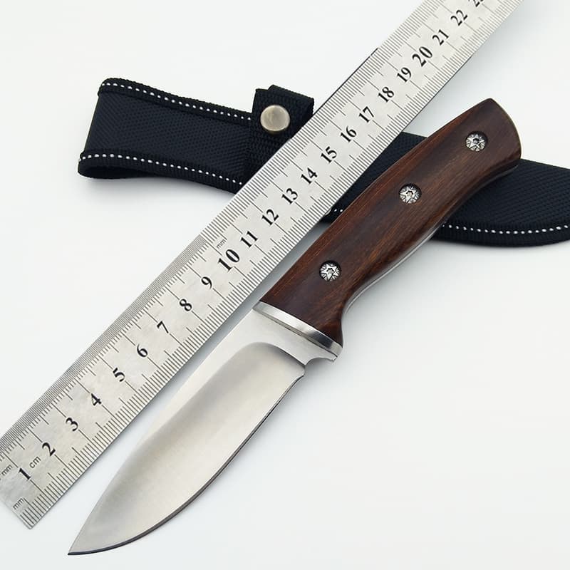 Portable Military Knife Hunting Knife High Hardness Straight Knife for Outdoor Self-Defense Special Forces Survival Small Straight Knife Camping Tactical Knife