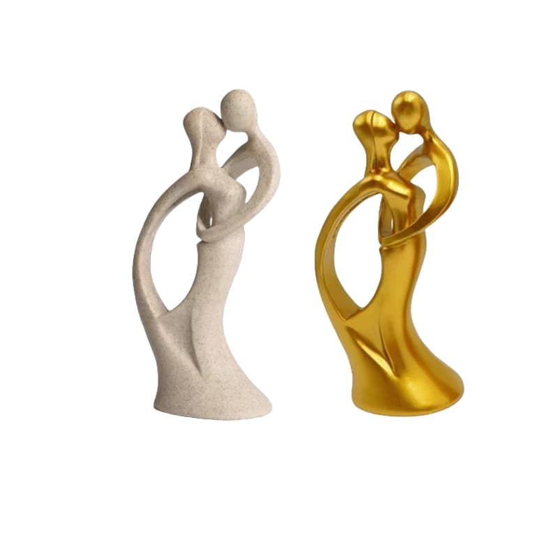 Valentine's Day Passionate Couple Iron Sculpture - Romantic Metal Decoration for Wedding, Valentine's Day, and Home Decoration