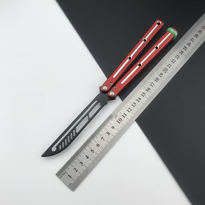 CSGO Cool Play Practice Knife Unsharpened Shark Bottle Opener Butterfly Knife Integrated Aviation Aluminum Flick Knife Toy Fidget Knife