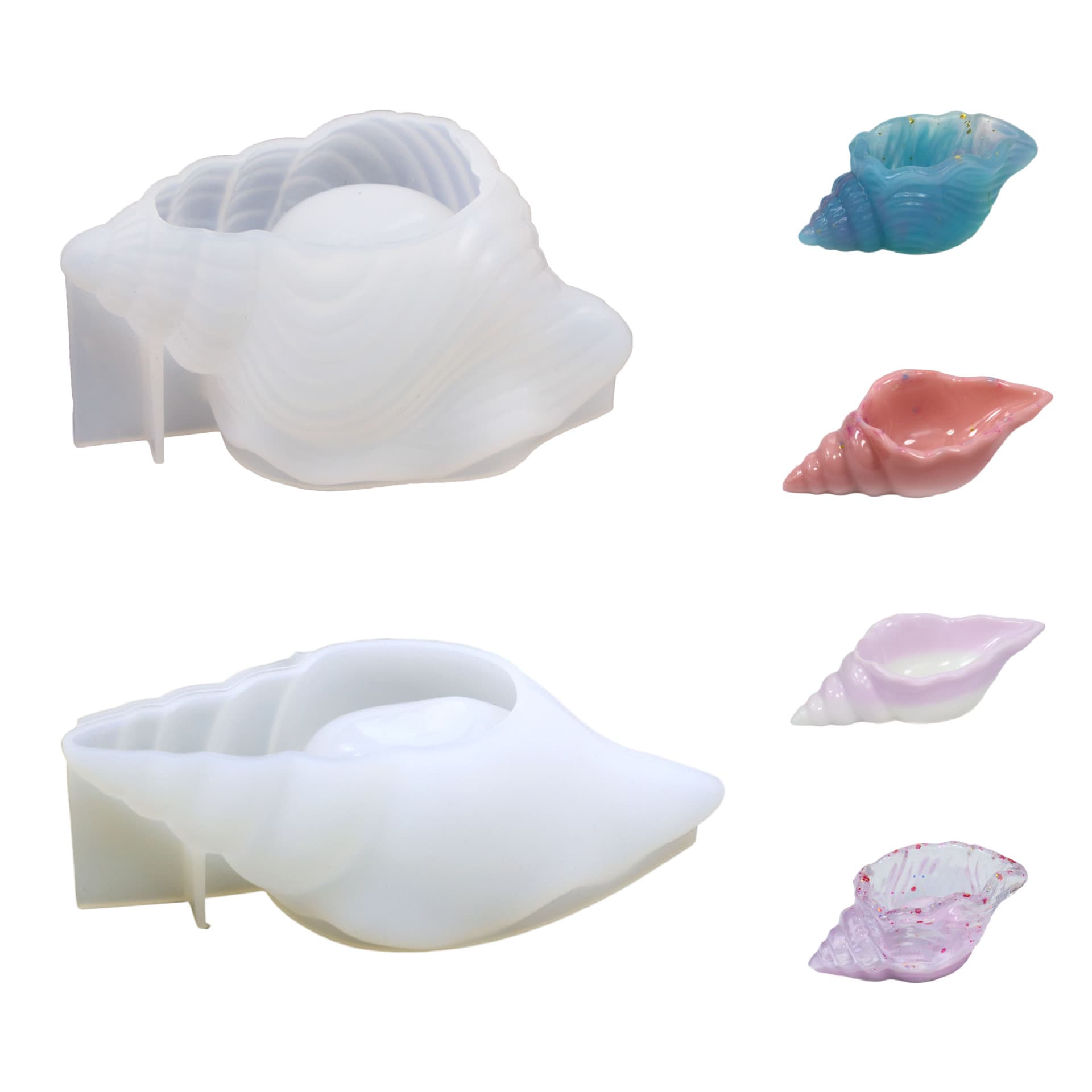 Diy Mirror Shell/turbo Snail Storage Box Silicone Mold Jewelry Storage Box Drip Glue Home Kitchen Utensils/cake Molds/cake Molds
