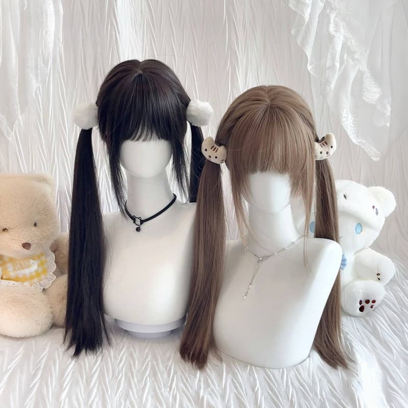 Pure and cute Lolita style, sweet and adorable young girl JK straight hair full wig Xiangyu