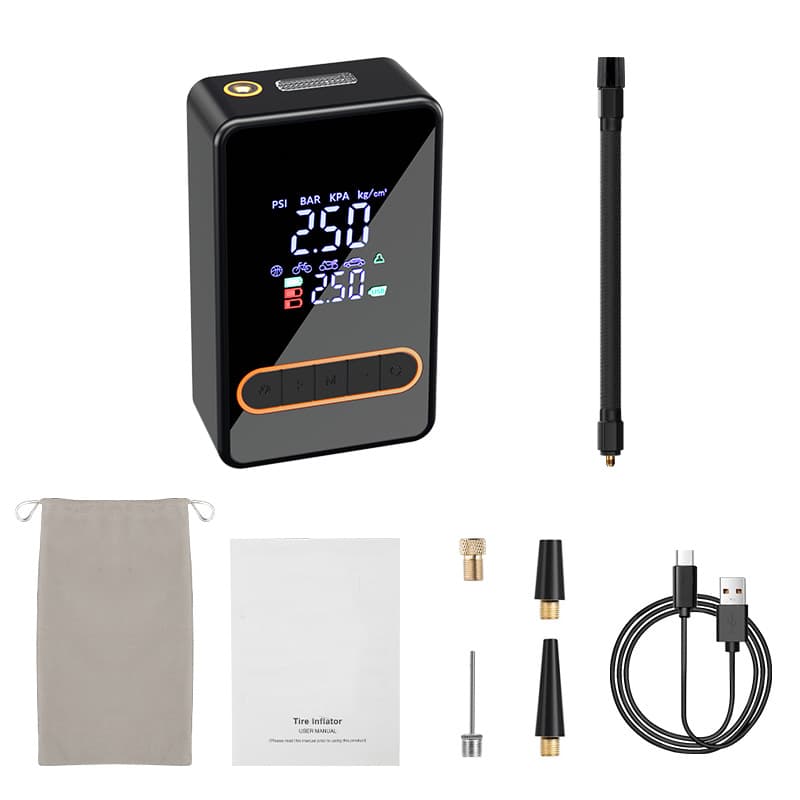 Digital Display Lighting Electric Air Pump Outdoor Emergency Tire Inflator Car Wireless Smart Digital Display with Light