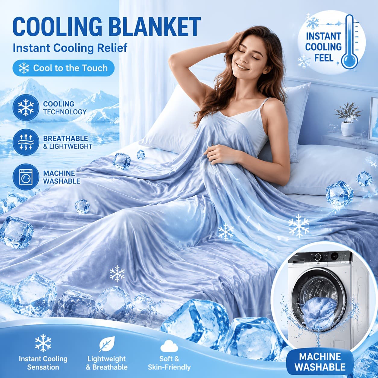 Cooling Silk Blanket, Cool Touch Blanket, Solid Color Ice Silk Summer Blanket, Office Throw Blanket, Nap Blanket, Beach Towel, Cross-border Thin Blanket