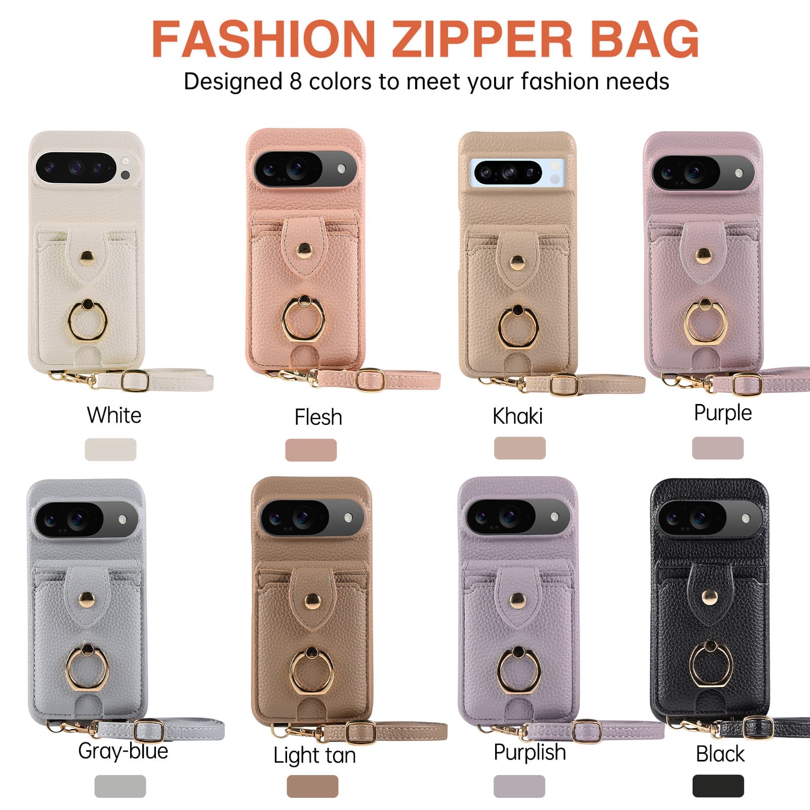 Suitable for Google 8A mobile phone case Google Pixel 9pro ring crossbody rope nylon 10VI makeup mirror 1V