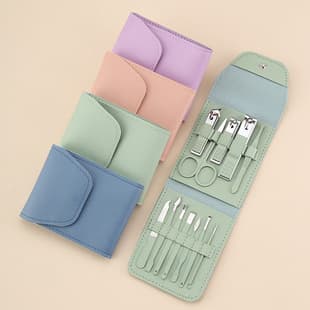 12-Piece Manicure Nail Clipper Set, Folding Bag Full Set of Manicure Tools, Household Beauty Nail Scissors Set